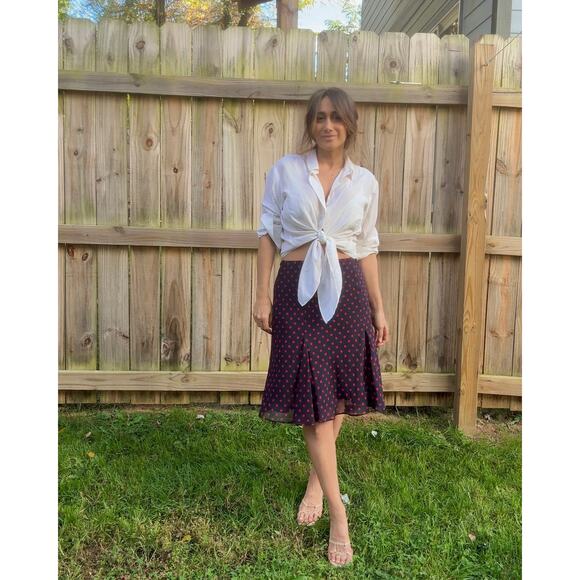 Vintage Red Dot Flare Midi Skirt - Picture 6 of 9